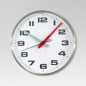 Product description page - 10" Round Wall Clock White/Silver - Threshold™