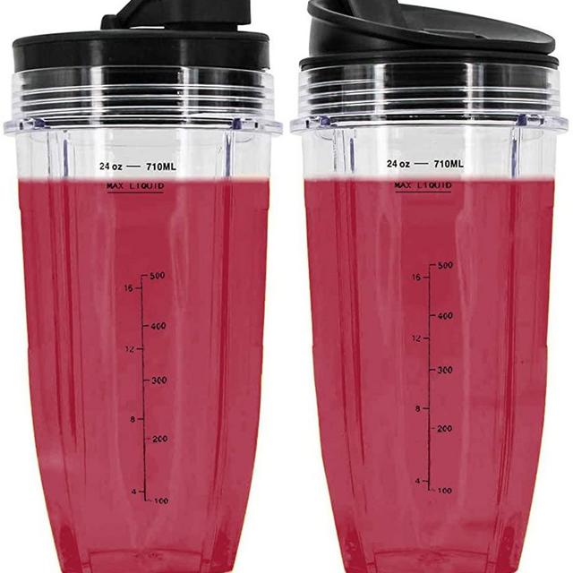 24 oz Cups for Nutri Ninja Pro Replacement Cups with Sip & Seal Lid, Compatible with BL450 BL454 BL456, BL480, BL490, BL640, BL642, BL680 BL687 for Nutri Ninja Auto IQ Series Blenders (Pack of 2)