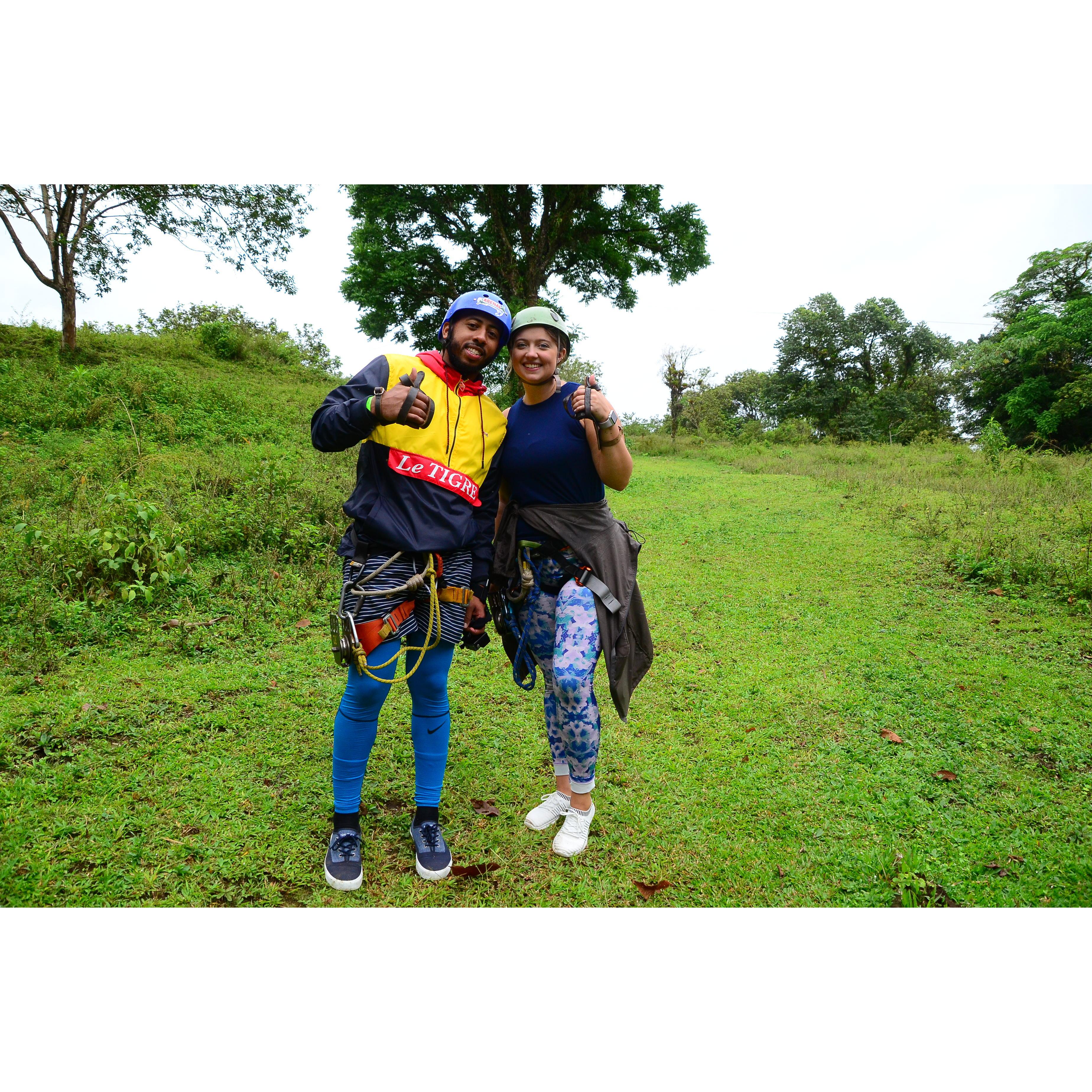 Ziplining together in Costa Rica