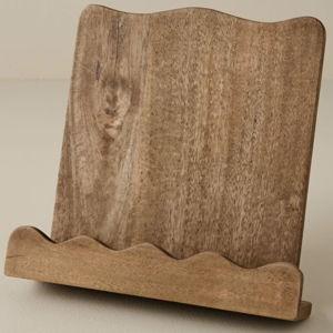Antiqued Wood Scalloped Cookbook Holder