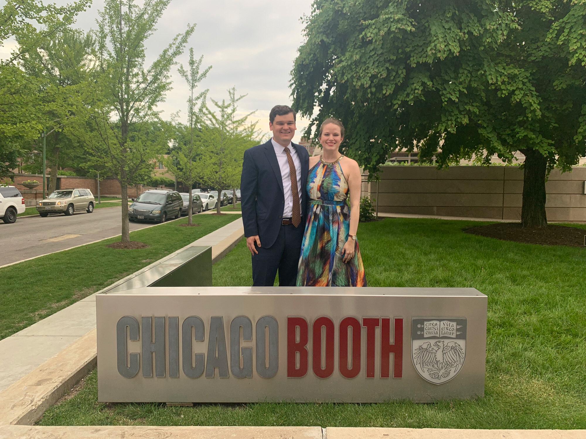 Outside our alma mater, where we met and fell in love.