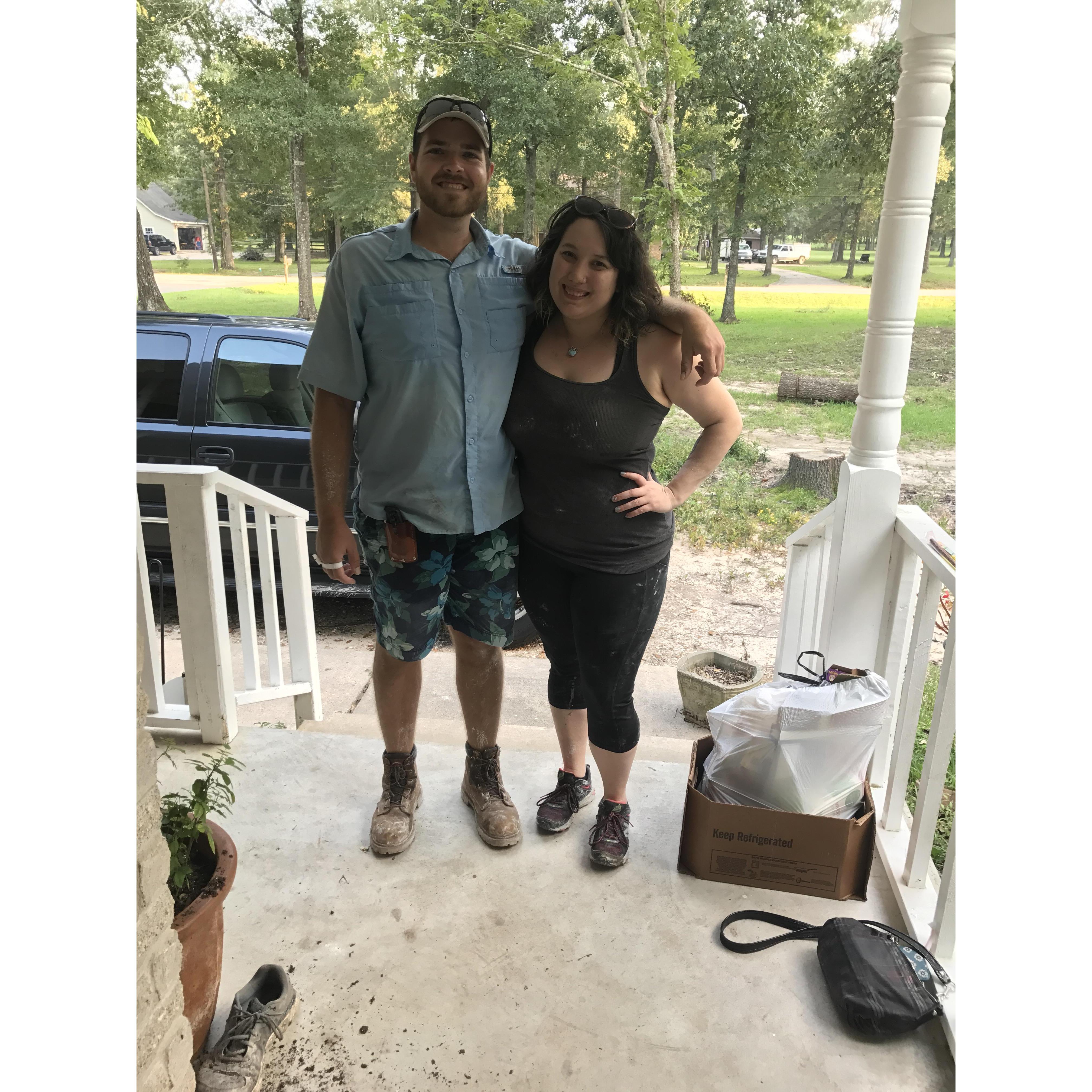 Diana's family home flooded during Hurricane Harvey.  This was after a day of clean up - 2017