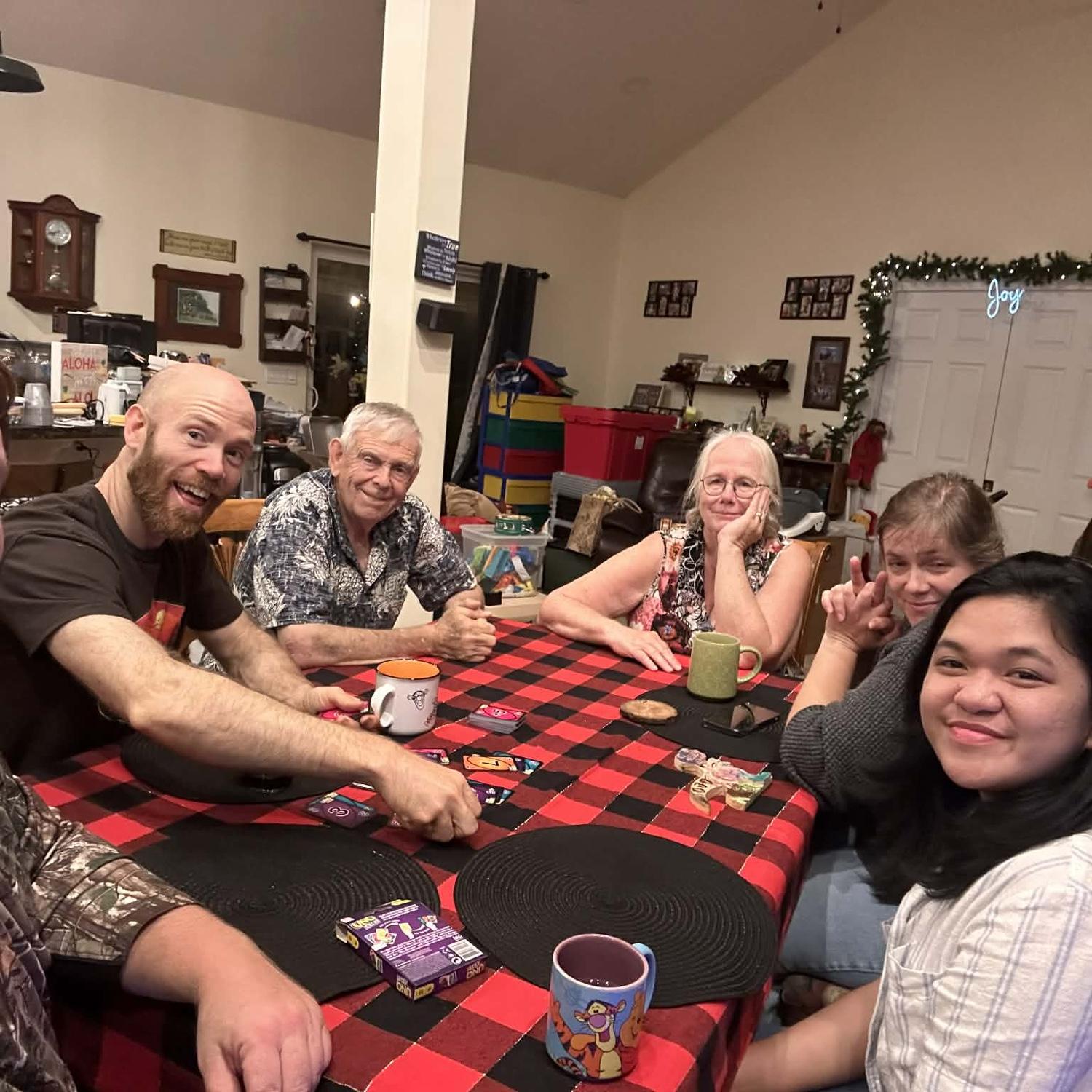 When Ann got to spend time with Josh’s family back in December and play some fun card games together.