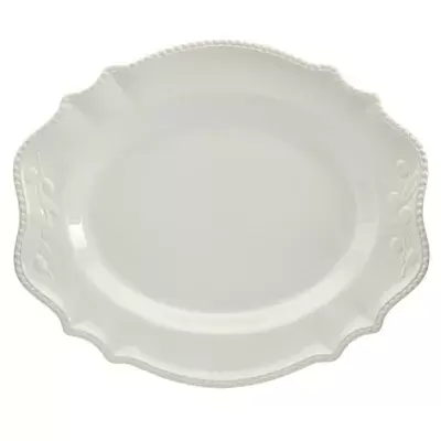 Modern Farmhouse Turkey 21 inch Olive Scalloped Platter
