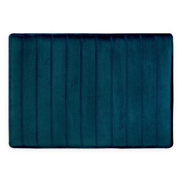 Micro Plush 21" x 34" Memory Foam Bath Mat in Turquoise