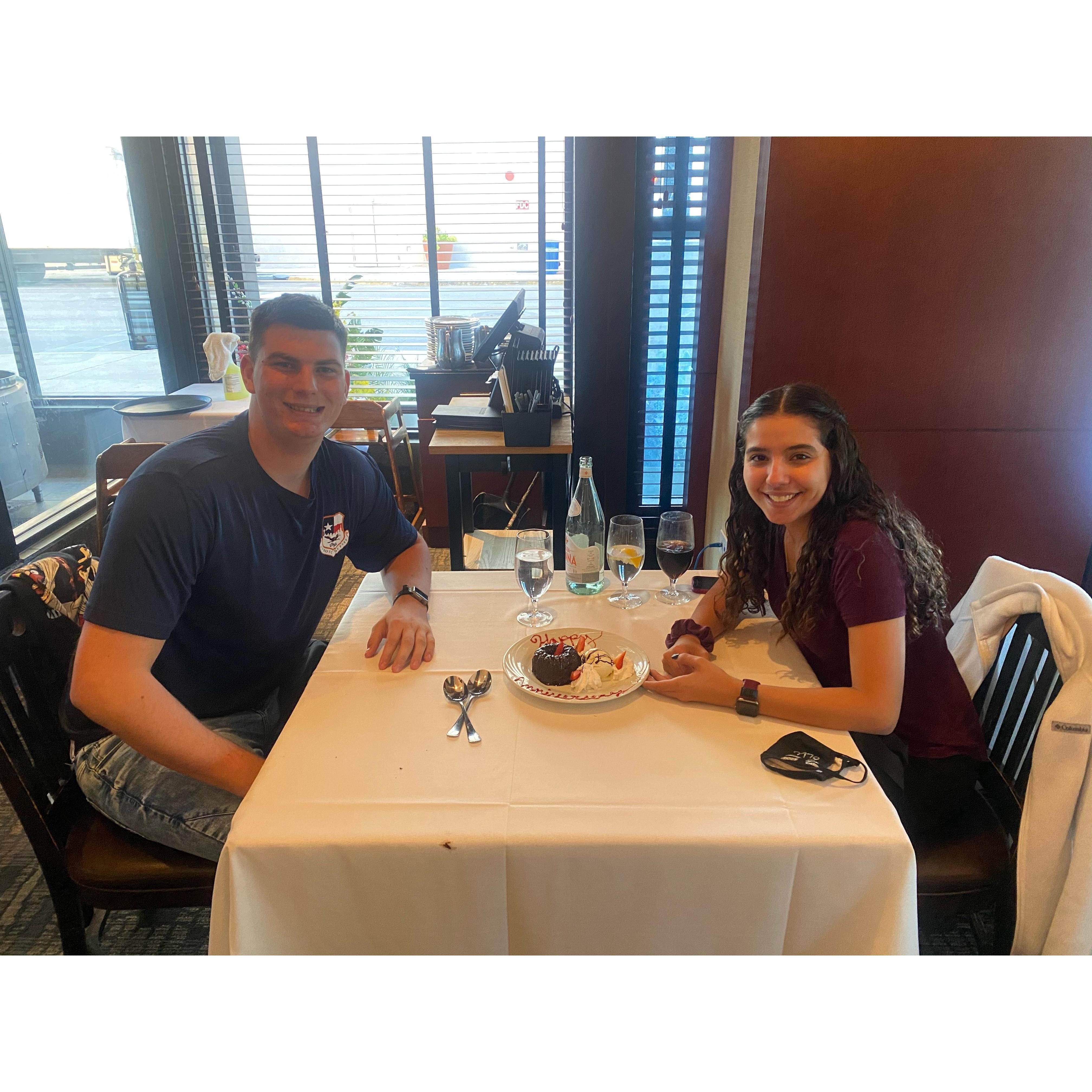 One year anniversary at Fogo De Chao. Awesome food, and someone paid for our meal!