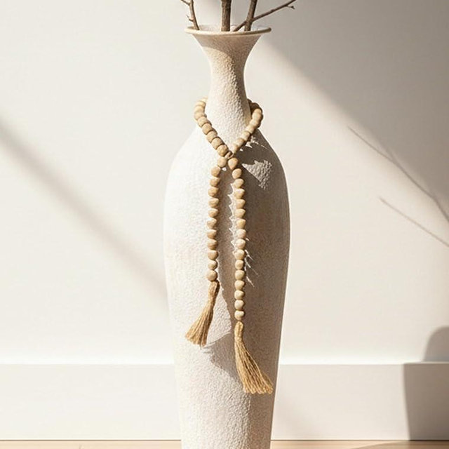 Sziqiqi Metal Tall Floor Vase: 23.2in Large Boho Vase for Pampas Grass - White Slender Decorative Vase Big Standing Rustic Farmhouse Flower Holder for Living Room Indoor Fireplace Home Decor Corner