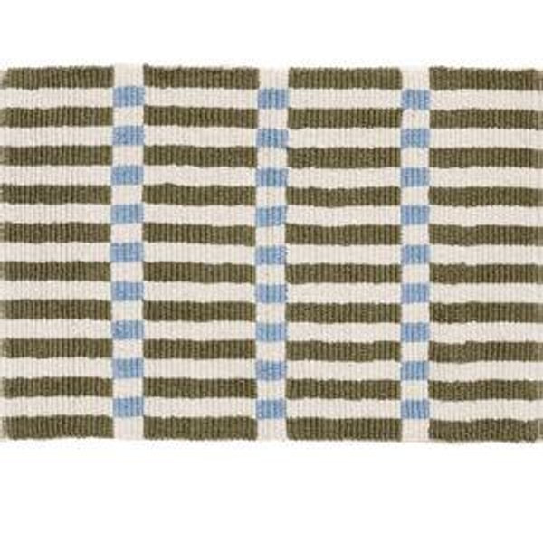 Brown Cadence Offset Stripe Flatwoven Bath Mat