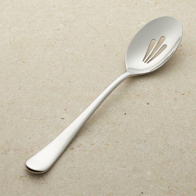 Crate and Barrel Caesna Mirror Slotted Serving Spoon