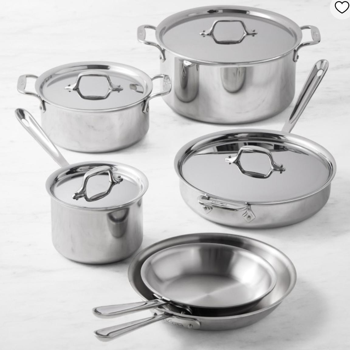 All-Clad D3® Tri-Ply Stainless-Steel 10-Piece Cookware Set