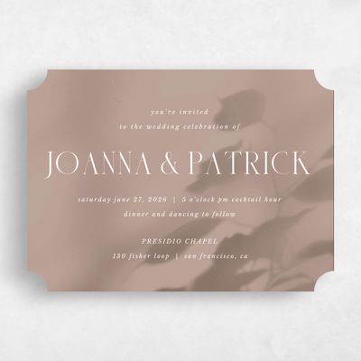 Brown Ticket Wedding Invitation - Liang Landscape
