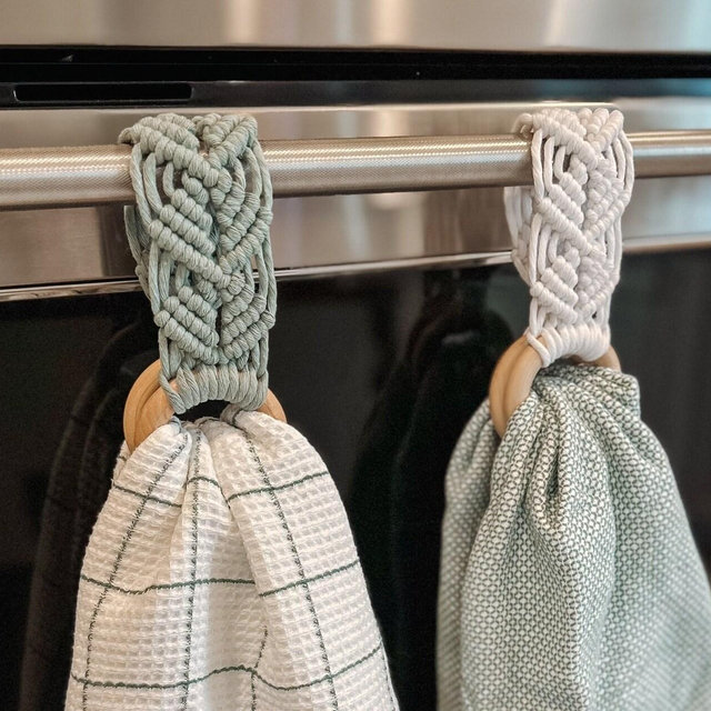 Kitchen Towel Holder ~ Macrame Towel Holder ~ Tea Towel Holder ~ Boho Decor ~ Boho Kitchen Decor ~ Gift Idea