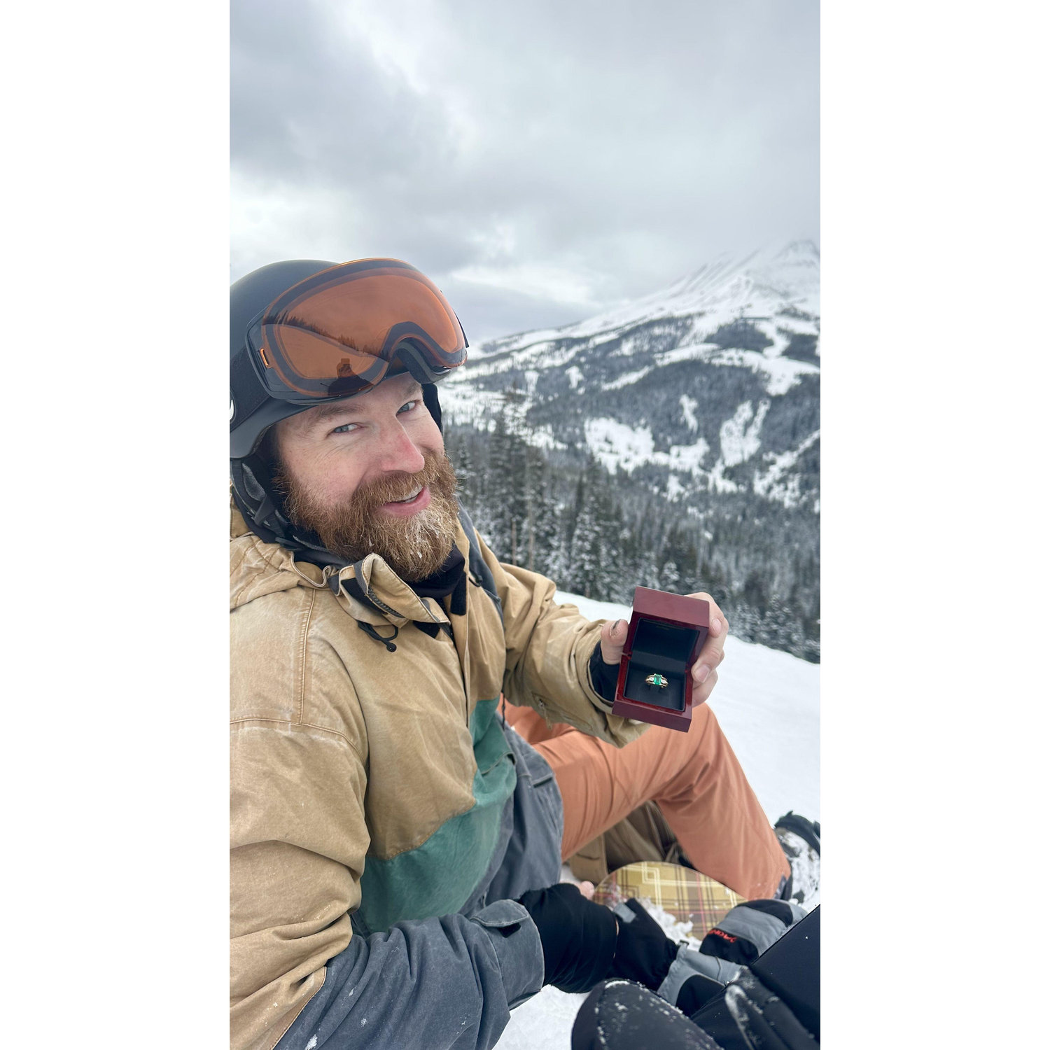 "Will you marry me" Jacob asked on the top of the mountain in Big Sky, Montana