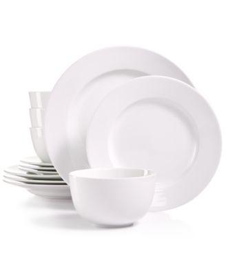 Martha Stewart Collection - Whiteware 12-Pc. Dinnerware Set, Service for 4, Created for Macy's