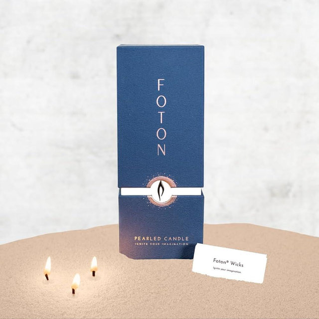 Foton Pearled Candle Colored 18 Oz - Nude Unscented Non Toxic Luxury Long Lasting Powder Candles up to 120 Hours - Refillable Candle Sand with 30 Wicks for Candle Making