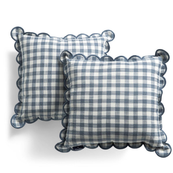 2pk 18x18 Indoor And Outdoor Gingham Scalloped Pillows | Outdoor Pillows & Cushions | TJ Maxx