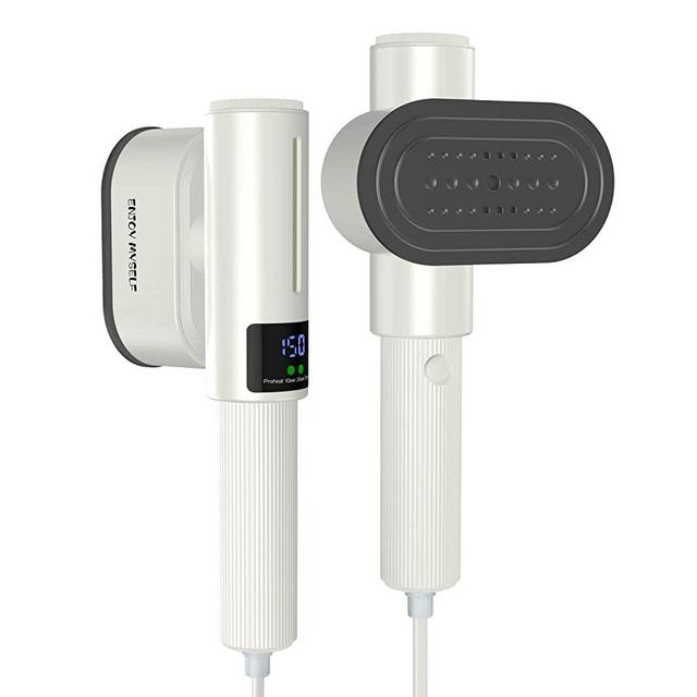 Enjoy Myself Handheld Steamer for Clothes,Mini Travel Clothes Steamer with LCD Screen,90° Rotation Portable Handheld Garment Steamer for Home,10s Fast Heat-up,302℉ Powerful Clothing Iron,Send Heat shield&Measuring cup