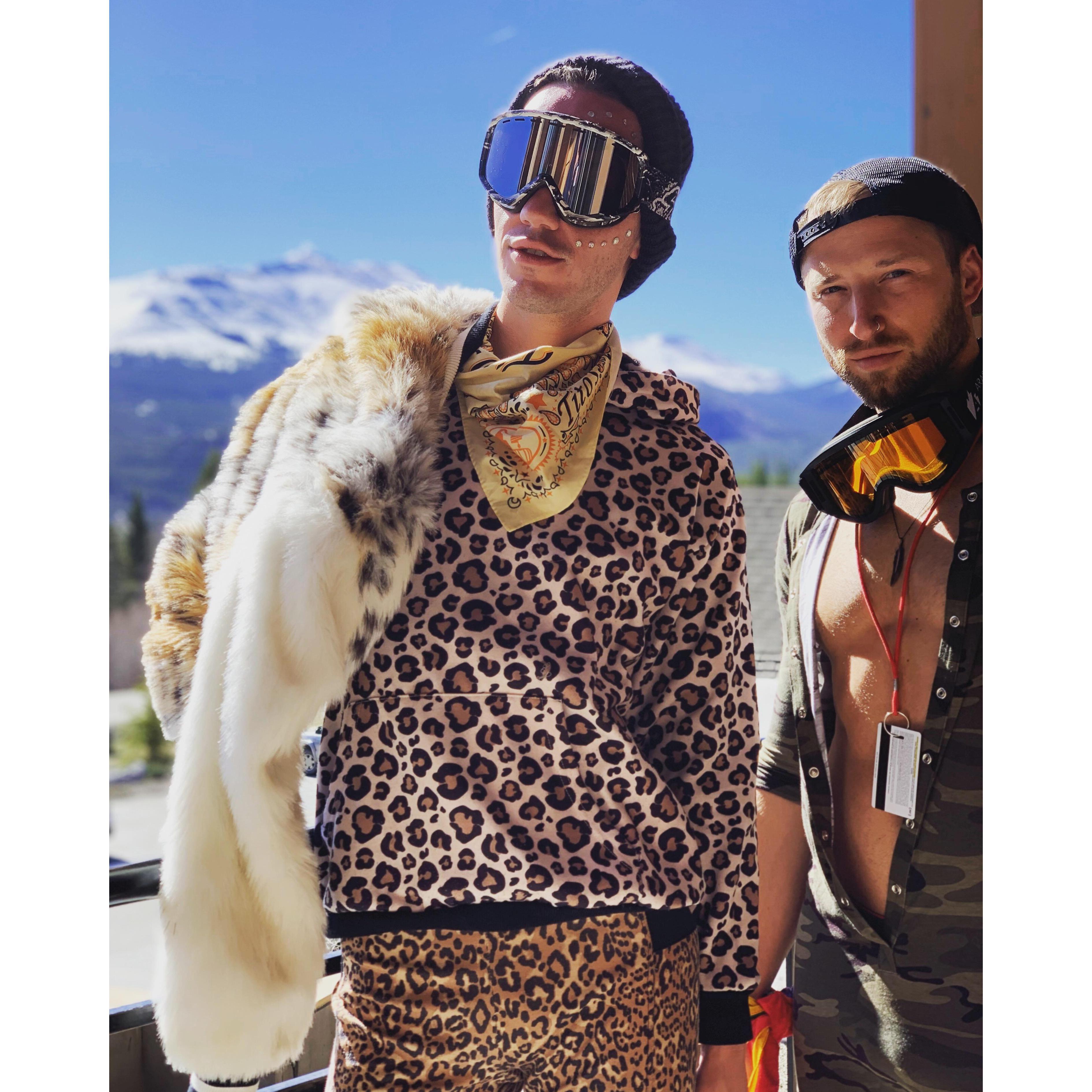 Isaac and best friend, Stefan, model it up in Beaver Creak for their annual closing weekend ski trip.