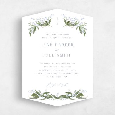 Blue Diamond Wedding Invitation - Zucchero Portrait
