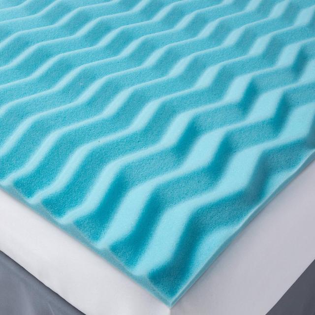 Queen 1.5" Reversible Wave Memory Foam Mattress Topper - Made By Design™