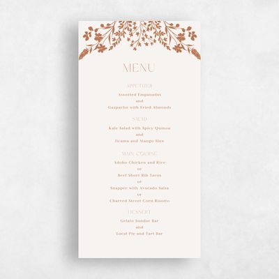 Tuscany, Brown Wedding Menu - Gaia