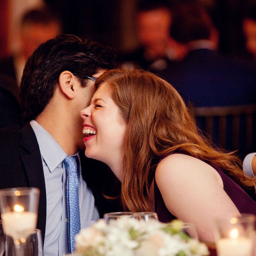 I wish we knew what hilarious thing Alex was saying to me at our friends' wedding.