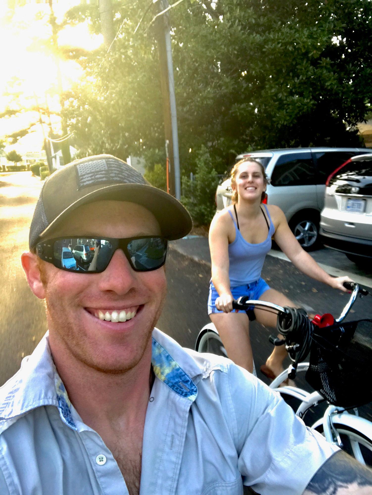 We are always on the move! Sunset bike rides are still a evening favorite of ours!