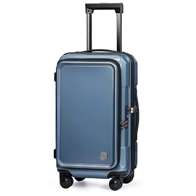 Coolife Luggage 2 Piece Luggage Set Carry On Spinner Suitcase Set with Pocket Compartment Weekend Bag Hardside Trunk