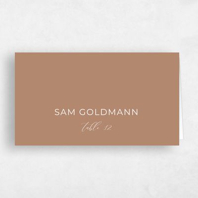 Camel, Brown Wedding Place Card - Caoba