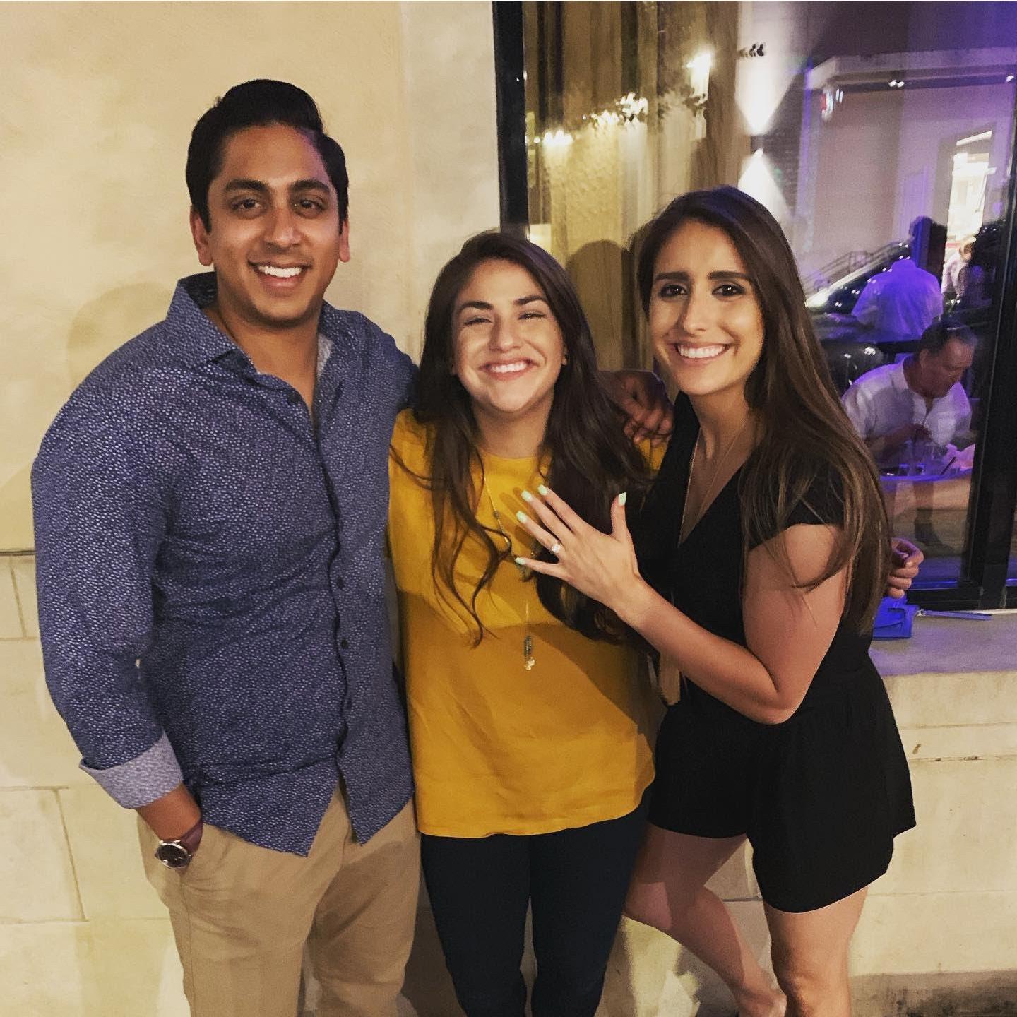 W/ our Maid of Honor after our engagement