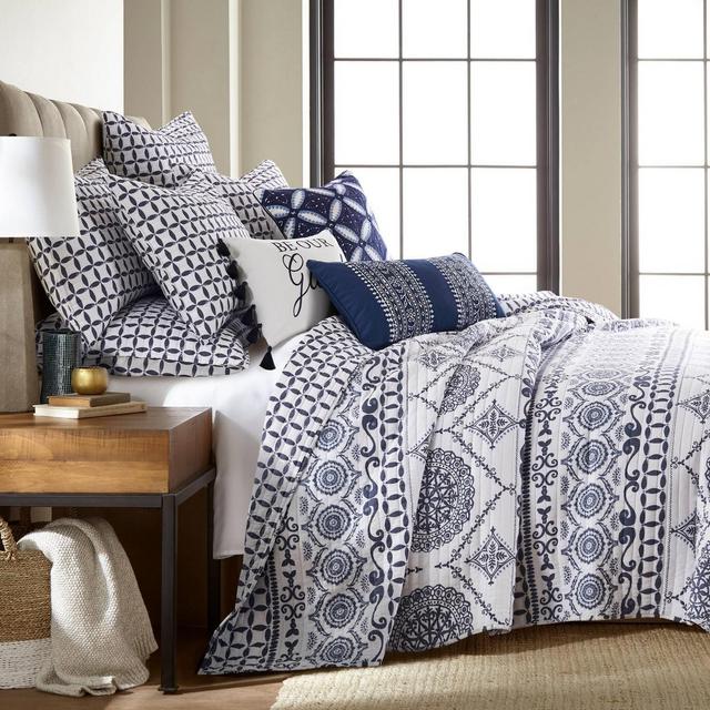 Full/Queen Valentina Quilt Set Navy - Homthreads