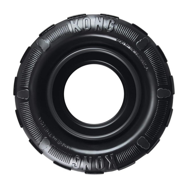 KONG Extreme Tires - KONG's Most Durable Natural Rubber Chew & Fetch Toy - Treat Dispenser Dog Tire Toy - Pet Supplies for Outdoor & Indoor Play - For Small Dogs