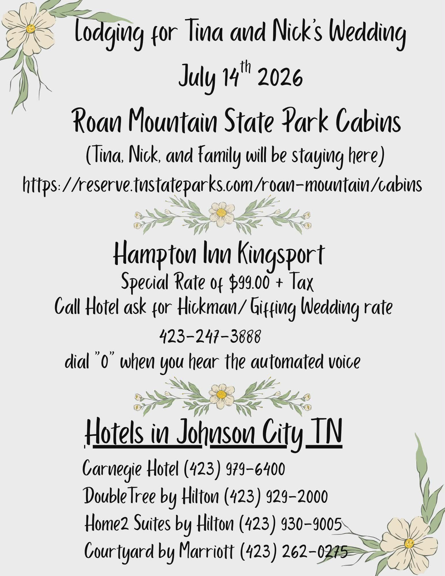 The Wedding Website of Tina Hickman and Nick Giffing