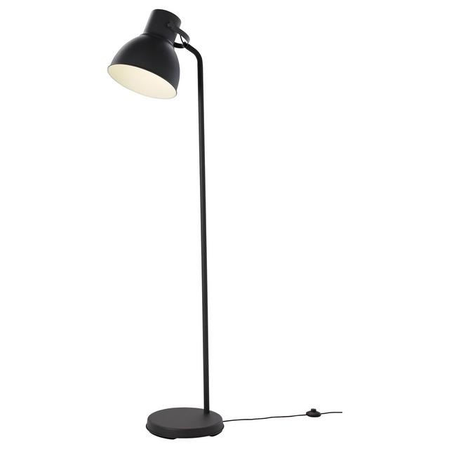 HEKTAR Floor lamp with LED bulb, dark gray