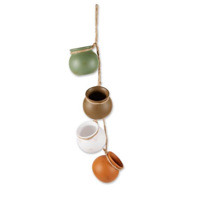 Zingz & Thingz 23" Indoor/Outdoor Garden Dangling Terracotta Mini Pots Neutrals