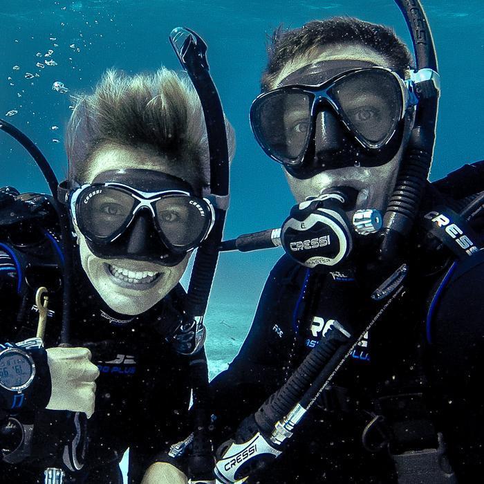 Dive buddies forever and always! Bimini Island, shark diving with hammerheads and bull sharks, 2016.