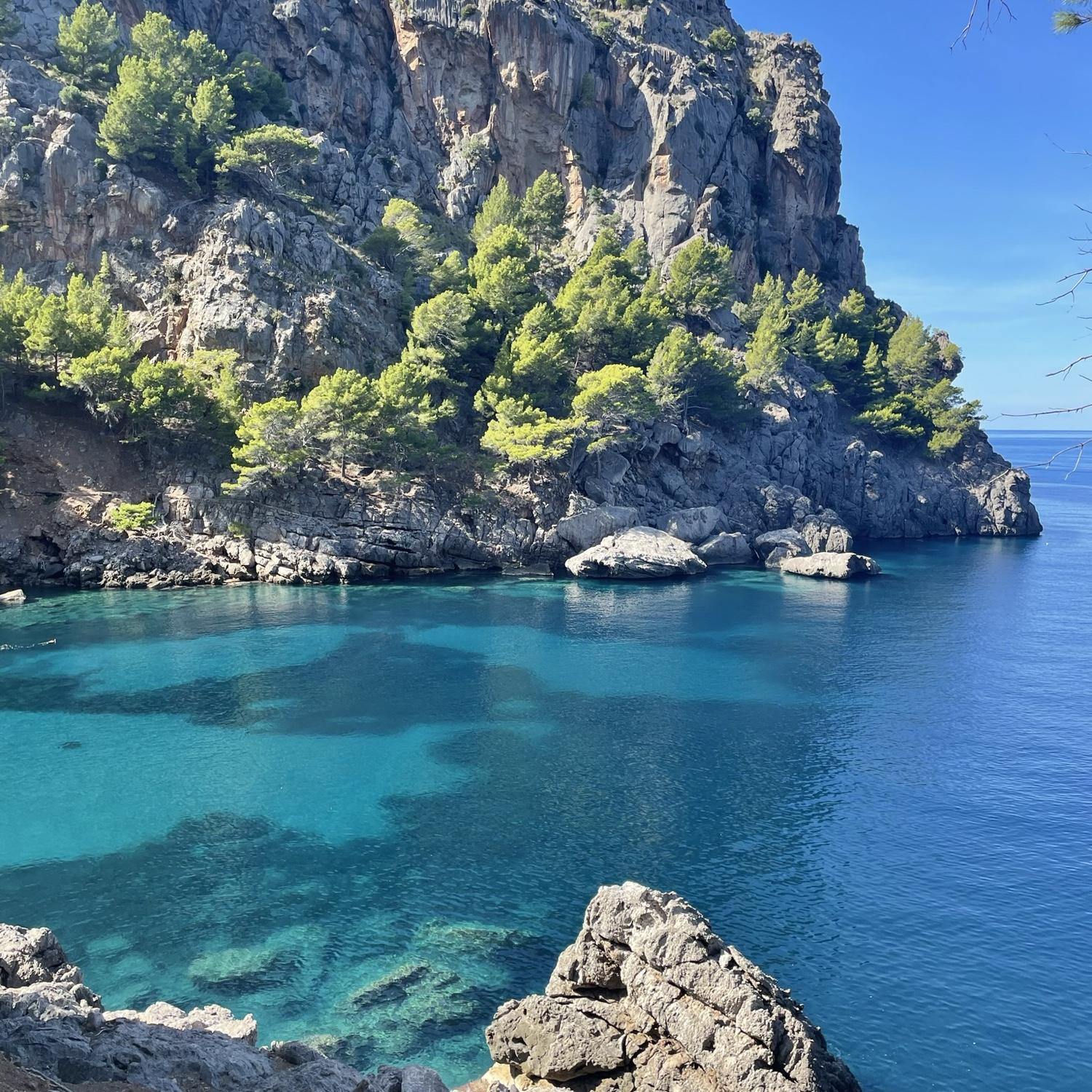 Sa Calobra beach. No sand, just rocks. We did a lot of swimming here!
