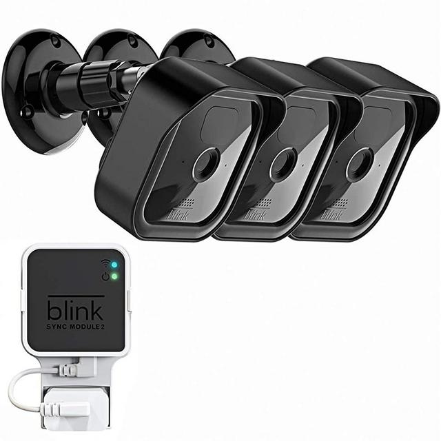 All-New Blink Outdoor Camera Surveillance Mount, Weatherproof Protective Housing and 360 Degree Adjustable Mount with Blink Sync Module 2 Mount for Blink Outdoor Security Camera System (Black, 3 Pack)