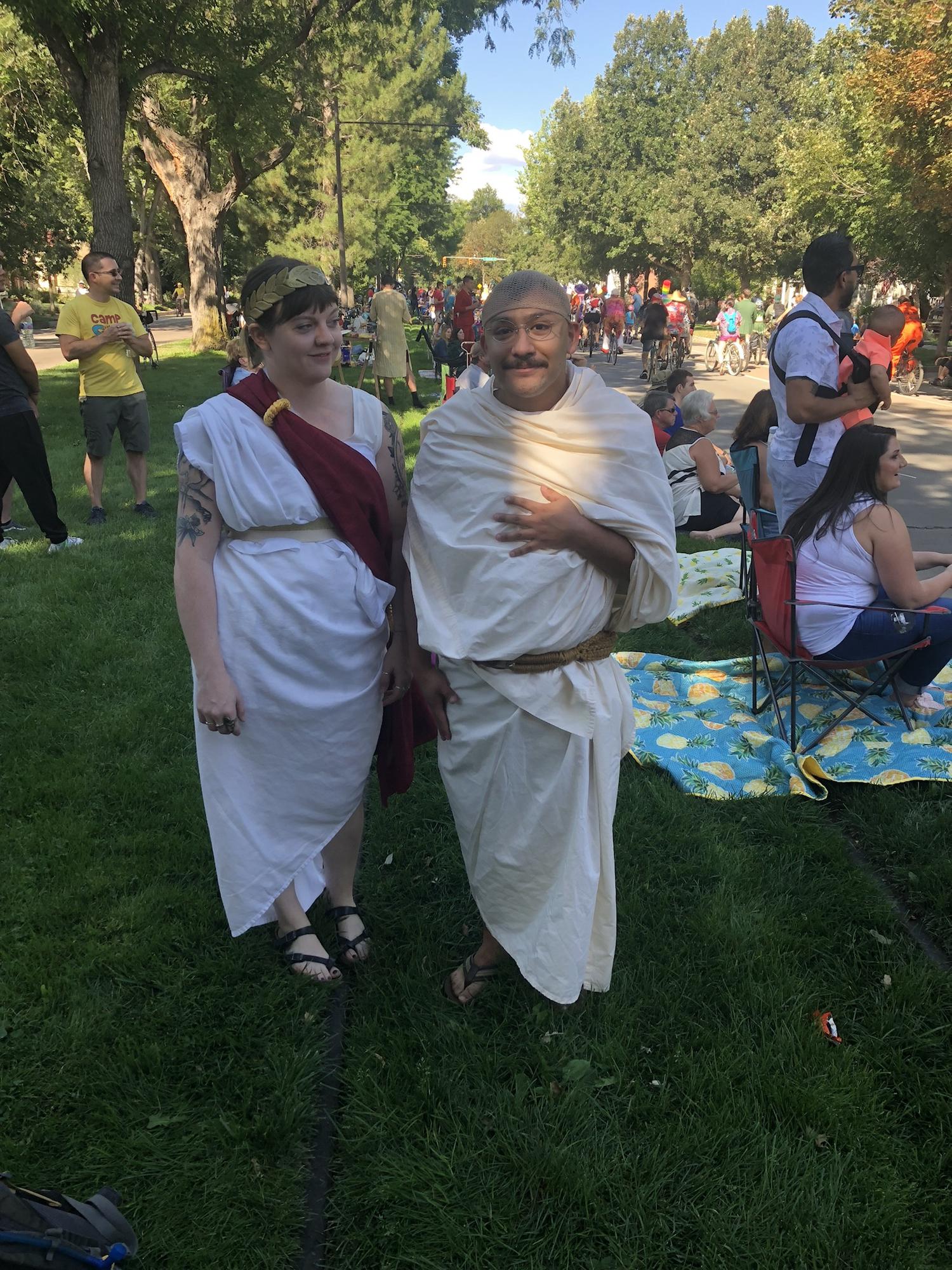 Gandhi and Julius Caesar at Tour De Fat.