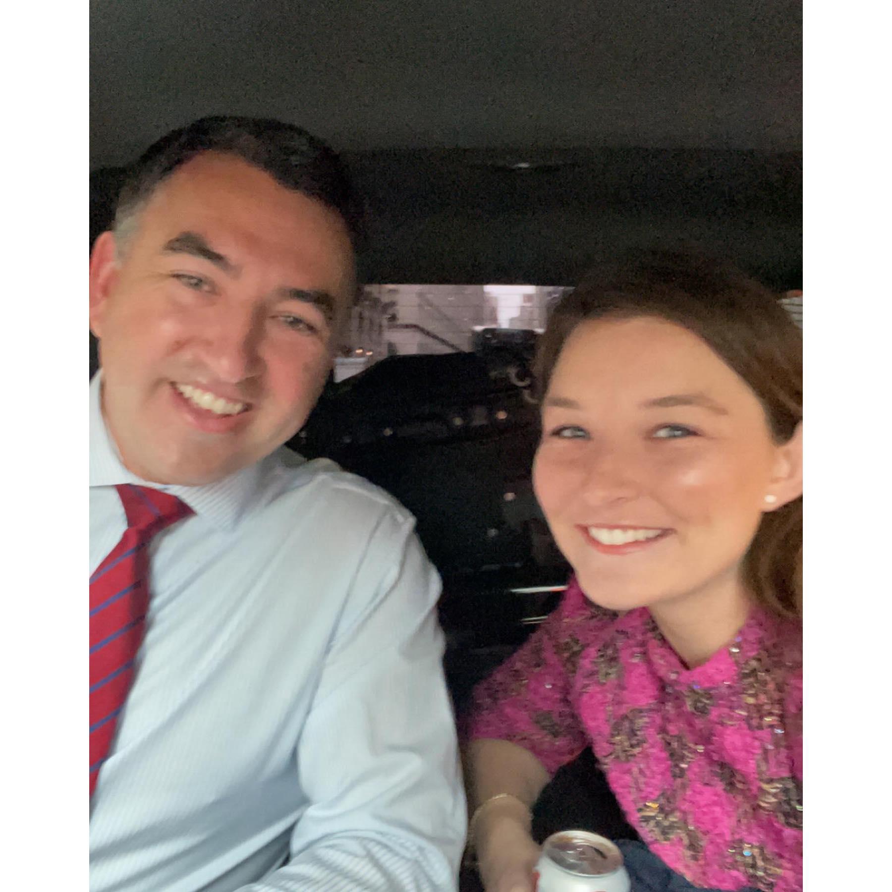 Celebrating Charles' swearing in as a docking pilot in Manhattan, NYC.  February 2023