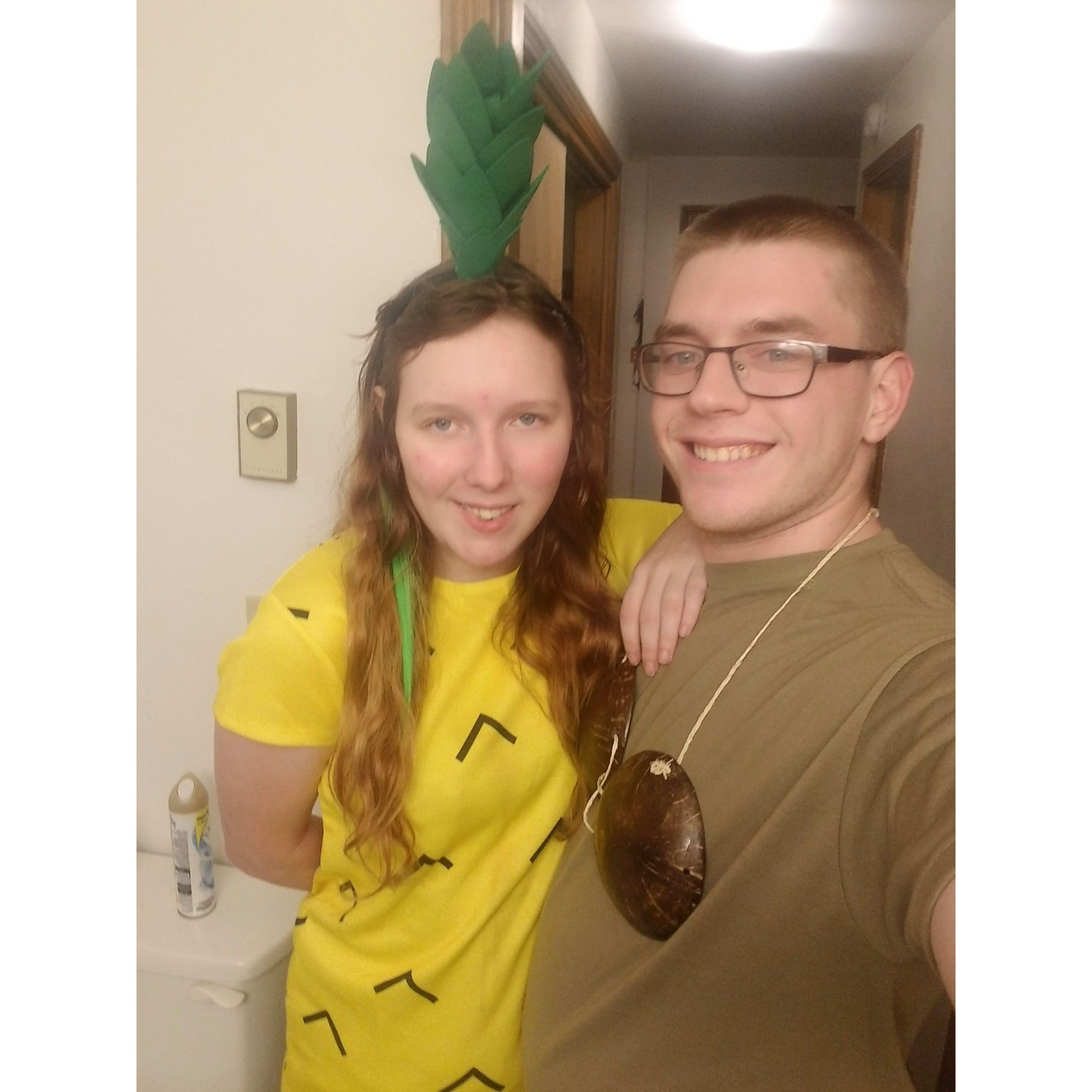 For Halloween we were Pina Colada, the perfect flavor combination