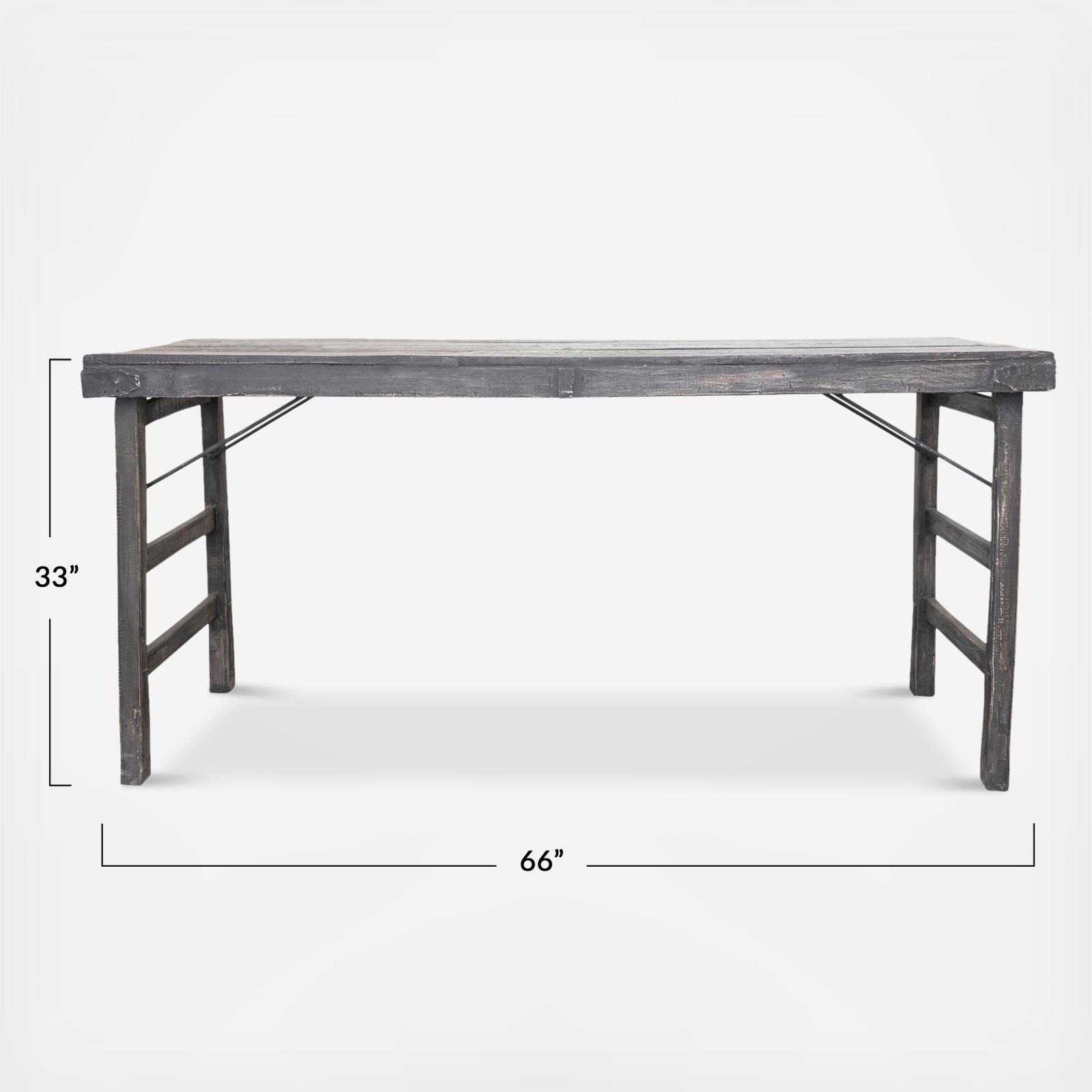 Storied Home, Micah Reclaimed Wood Long Folding Table | Zola