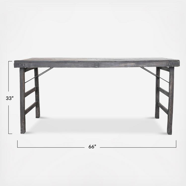 Storied Home, Micah Reclaimed Wood Long Folding Table | Zola