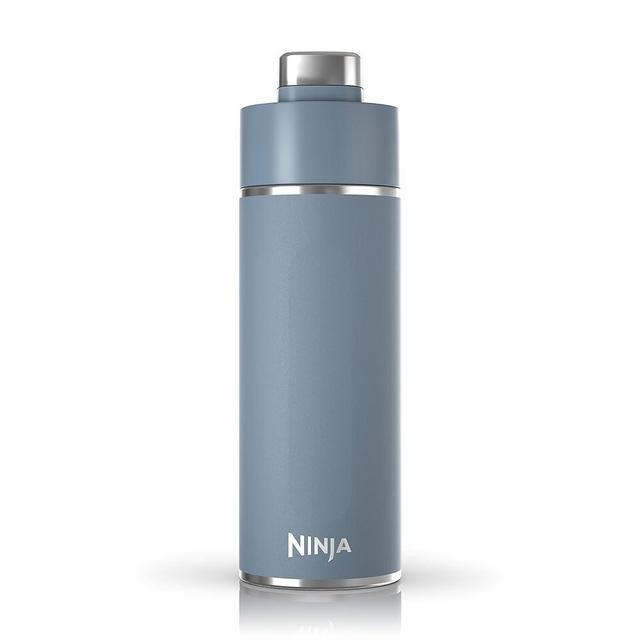 Ninja DW2401BL Thirsti 24oz Travel Water Bottle, For Carbonated Sparkling Drinks, Colder and Fizzier Longer, Stainless Steel, Leak Proof, Hot for Hours, Dishwasher Safe, Metal Insulated Tumbler, Blue