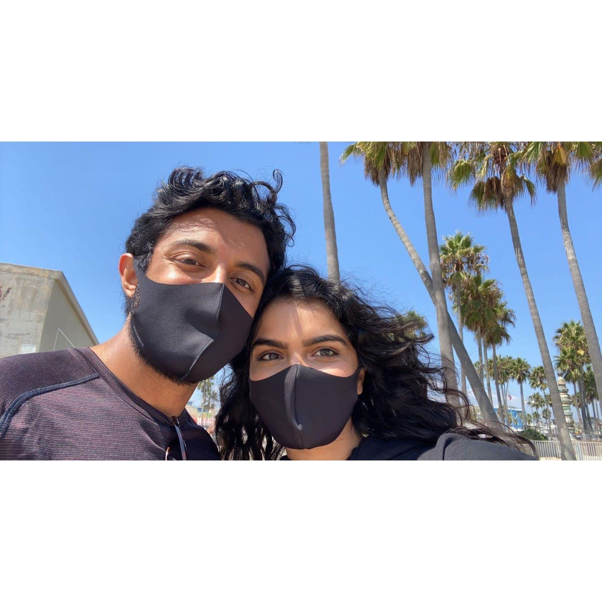 Sept. 2020 in Los Angeles, CA after Christal drove 6 hrs after an 8 hr shift to pick up Albin when he got stuck there turning into a spontaneous trip!