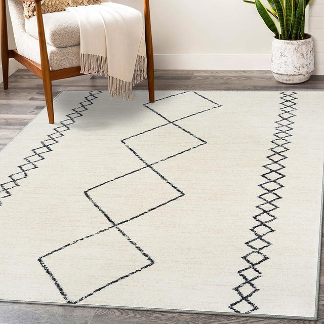 LUXE WEAVERS Daphnes Cream 8x10 Boho Moroccan Geometric Area Rug 2735