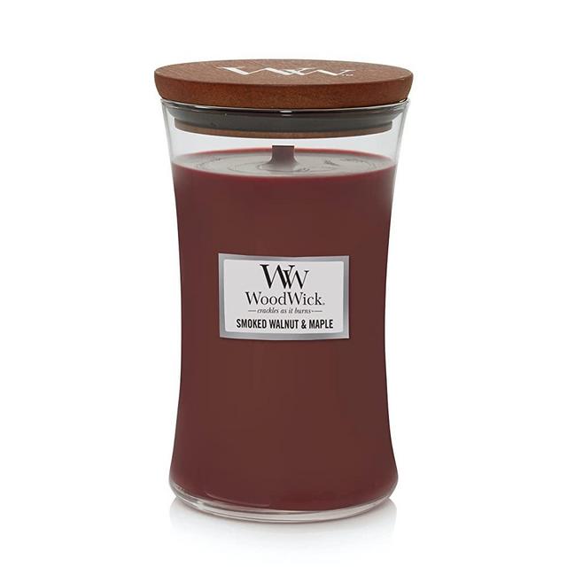 WoodWick Large Hourglass Candle, Smoked Walnut & Maple, 21.5 oz