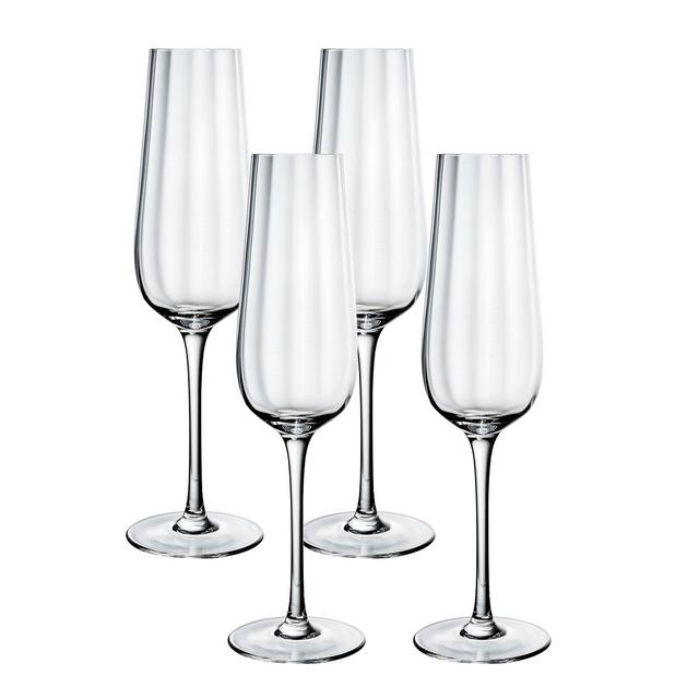 Rose Garden Flute Glass, Set of 4