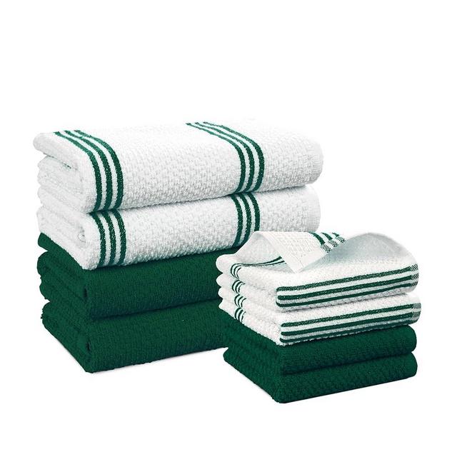 Casa Platino 8PC Decorative Kitchen Towels, 16"x26", Dish Cloth, Spring Dish Towels for Kitchen, Terry Cloth Kitchen Towels, Kitchen Towels Set, Green Kitchen Towels, Cute Kitchen Towels - Olive