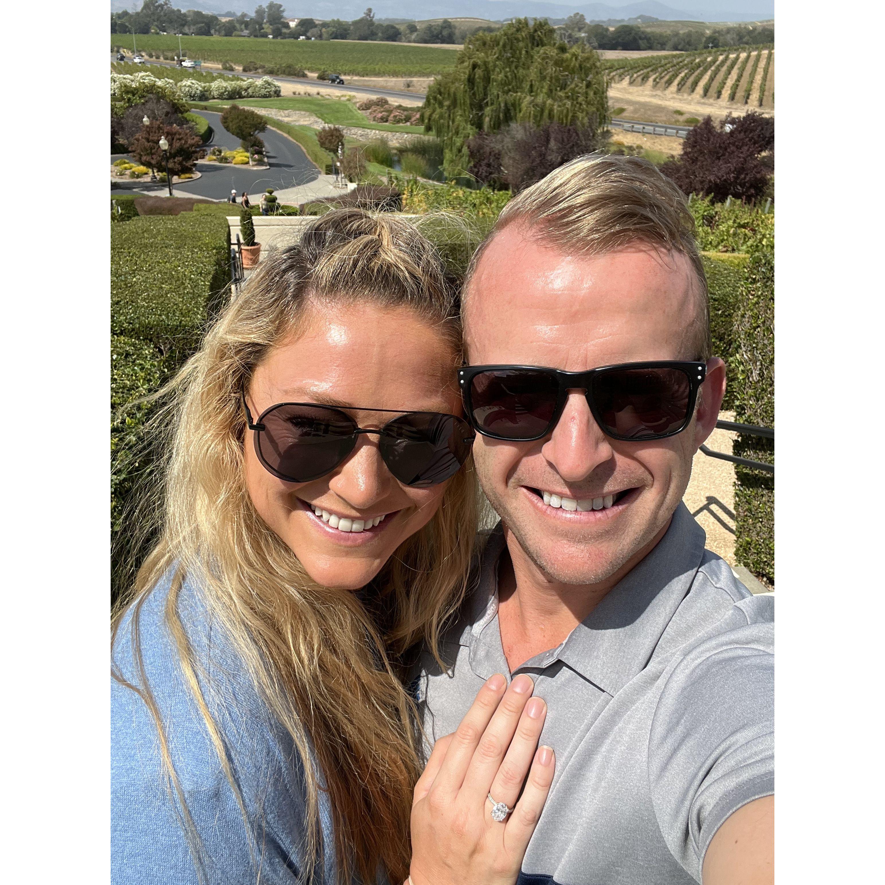 Their first trip to Napa together at Domaine Carneros Winery
